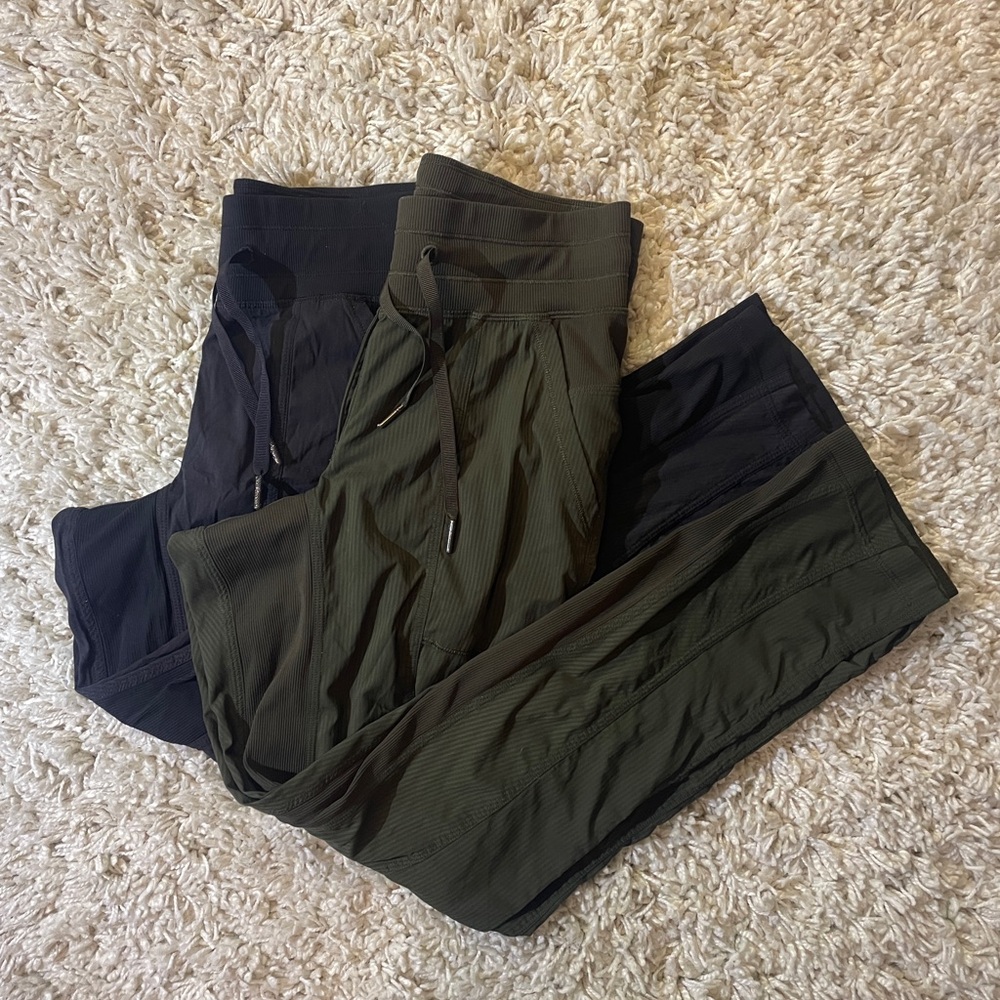 Lululemon Dance Studio Mid-Rise Cropped Pants Black and Olive Green